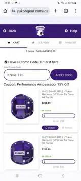 Yukon Gear & Axle coupon verification screenshot