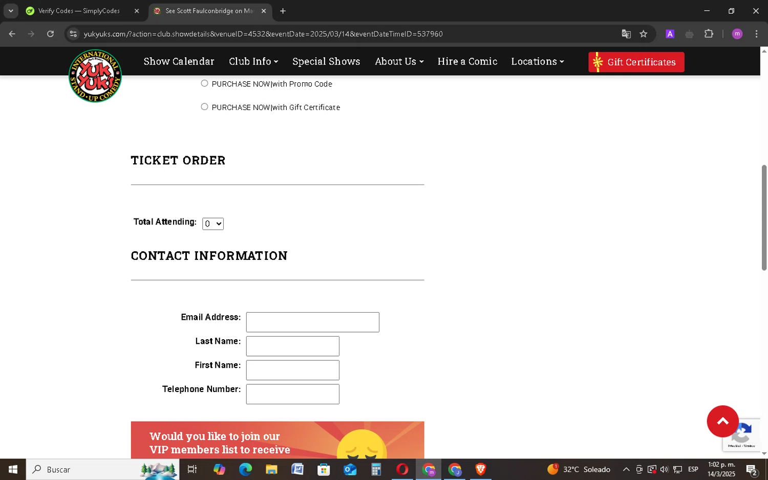 Yuk Yuk's promo code screenshot showing code YUKS0221 applied at Yuk Yuk's checkout page. Uploaded by SimplyCodes community member BudgetMonarch8952 on Mar 14, 2025