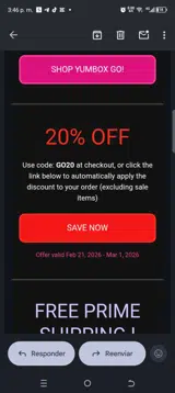 GO20 coupon verification screenshot
