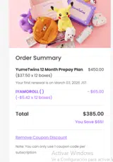 IYAMOROLL coupon verification screenshot