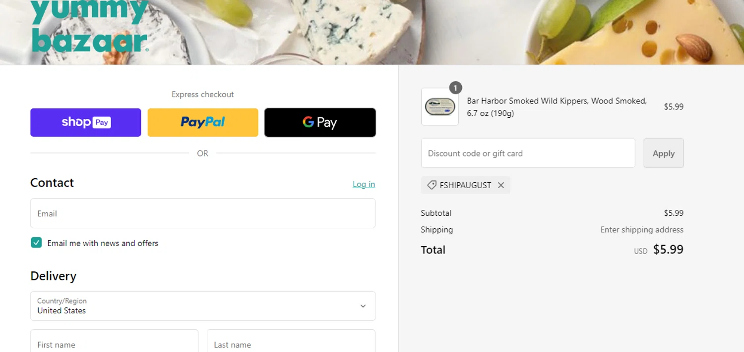 how to use Yummy Bazaar coupons