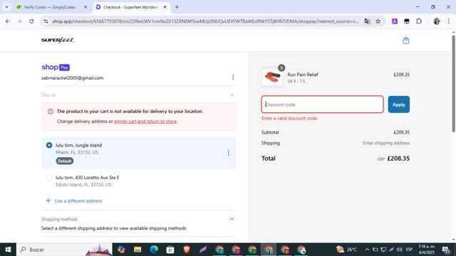 YuMOVE UK checkout page showing YuMOVE UK promo code box | Screenshot taken by SimplyCodes community member on Apr 7, 2025