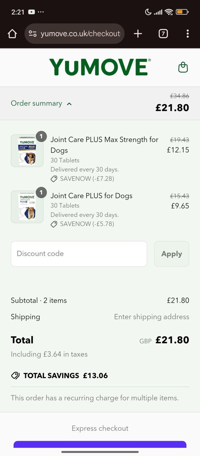 YuMOVE UK checkout page showing YuMOVE UK promo code box | Screenshot taken by SimplyCodes community member on Jun 26, 2025