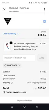 LONONATA coupon verification screenshot