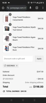 DEEONGS coupon verification screenshot