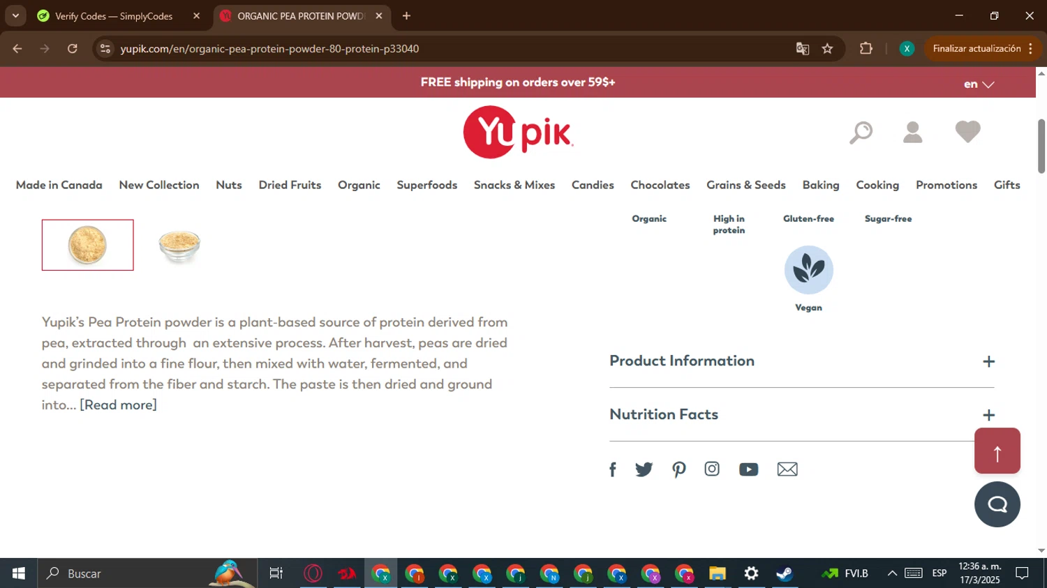 Yupik discount code screenshot showing code Promo15 applied at Yupik checkout page. Uploaded by SimplyCodes community member BonusWarden6019 on Mar 17, 2025