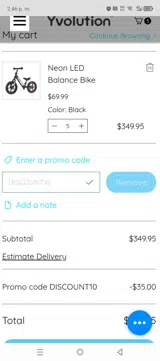 DISCOUNT10 coupon verification screenshot
