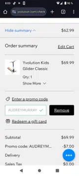 AUDREYMURRAY coupon verification screenshot