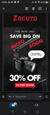 Boom30 coupon verification screenshot