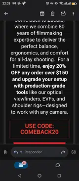 Comeback20 coupon verification screenshot