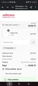 Zafferano America coupon verification screenshot