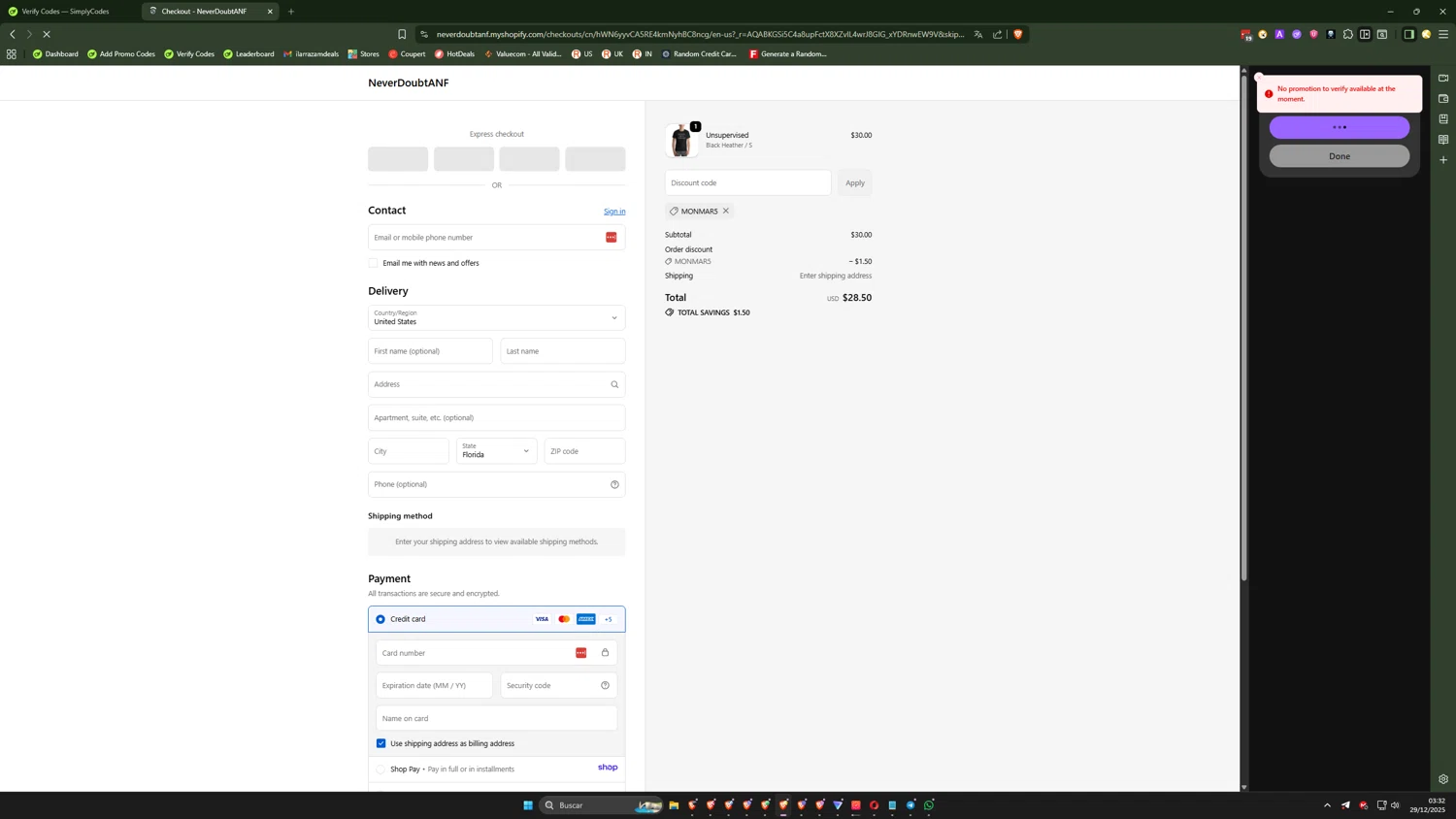 Zahrina Gallery promo code screenshot showing code MONMAR5 applied at Zahrina Gallery checkout page. Uploaded by SimplyCodes community member ilarrazaM6 on Dec 29, 2025