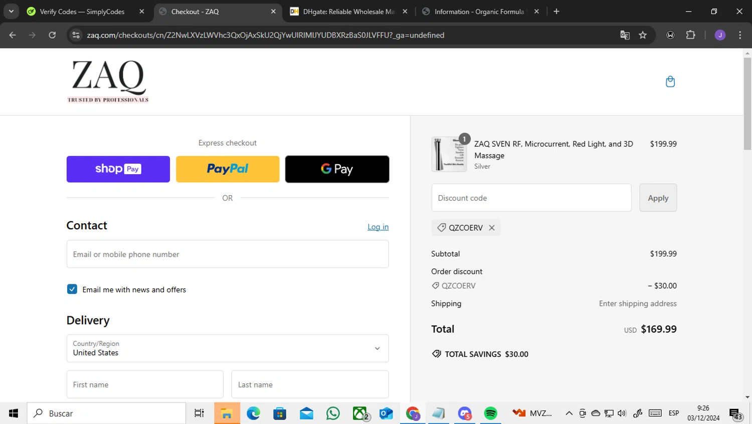 how to use ZAQ coupons