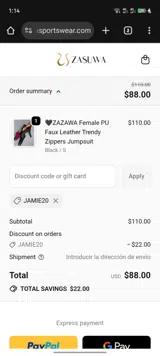 ZASUWA coupon verification screenshot