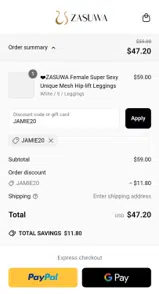 ZASUWA coupon verification screenshot
