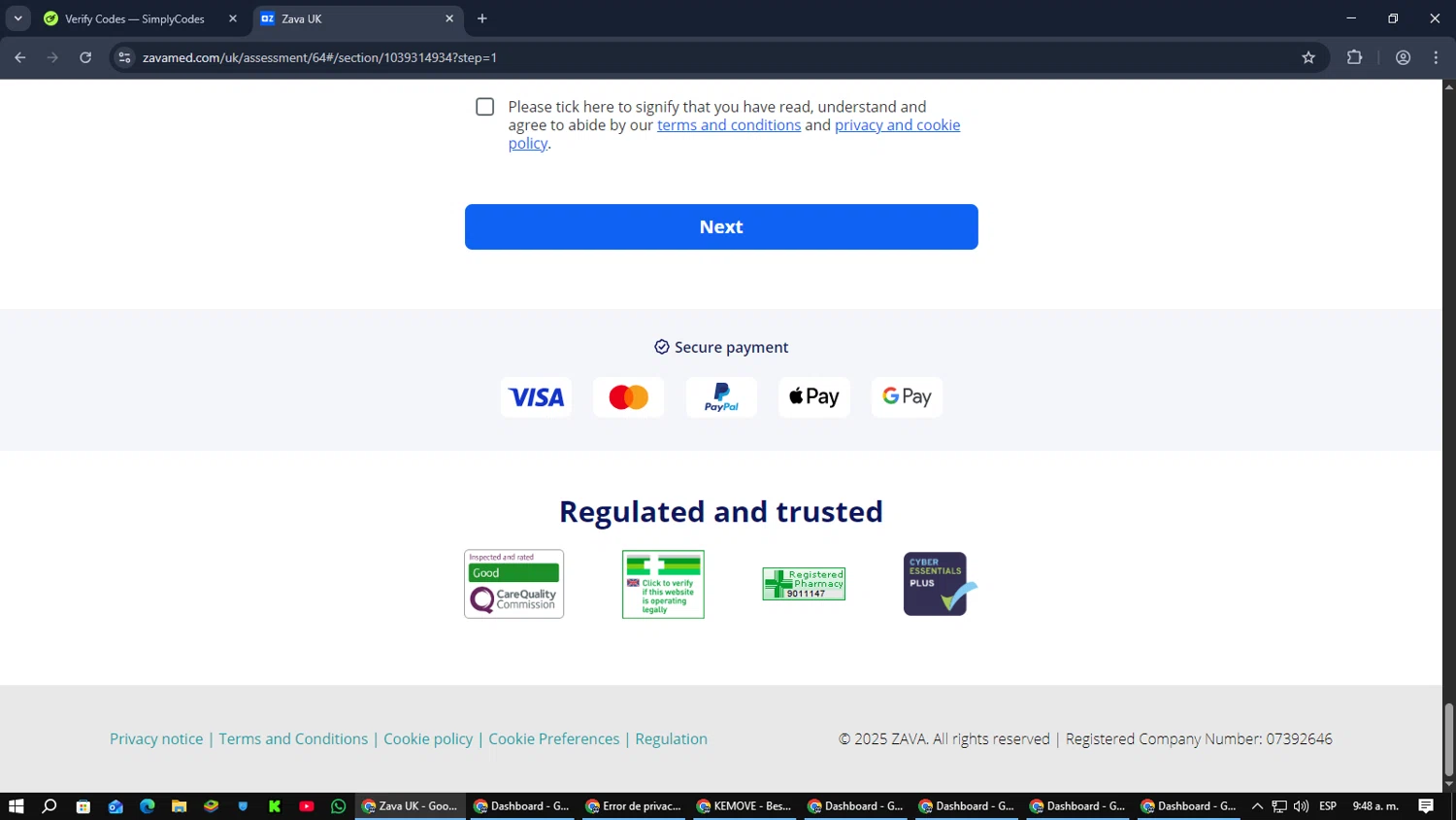 Zava discount code screenshot showing code REFREQCC2S applied at Zava checkout page. Uploaded by SimplyCodes community member jorgeyahoo on Dec 23, 2025