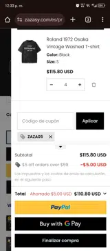 Zaza05 coupon verification screenshot