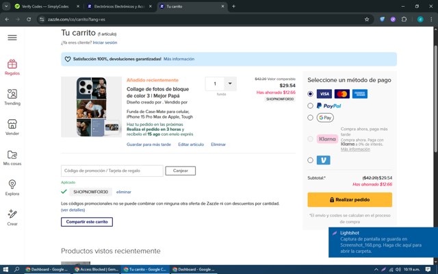 Zazzle checkout page showing Zazzle promo code box | Screenshot taken by SimplyCodes community member on Aug 11, 2025