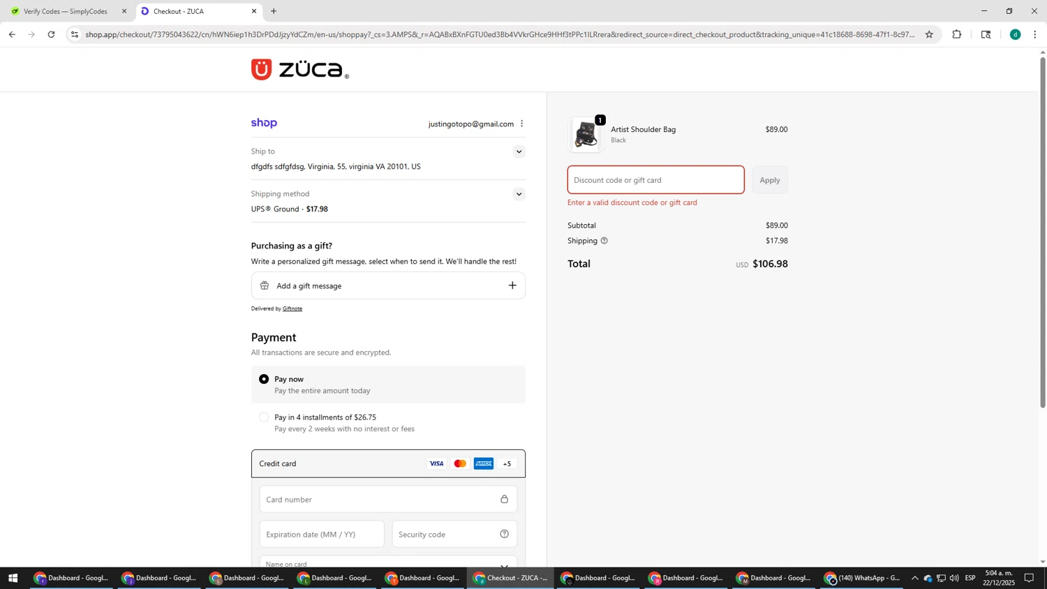ZÜCA promo code screenshot showing code merry25 applied at ZÜCA checkout page. Uploaded by SimplyCodes community member HEROESCUDA on Dec 22, 2025