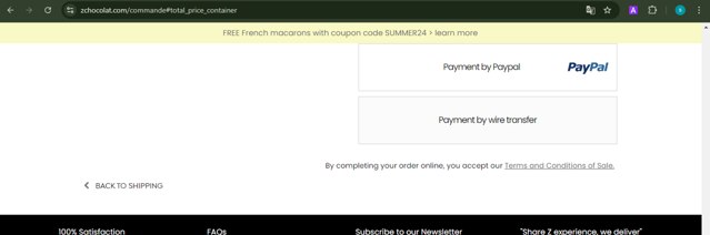 zChocolat checkout page showing zChocolat coupon code box | Screenshot taken by SimplyCodes community member on Aug 3, 2024