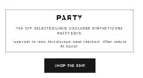 PARTY coupon verification screenshot