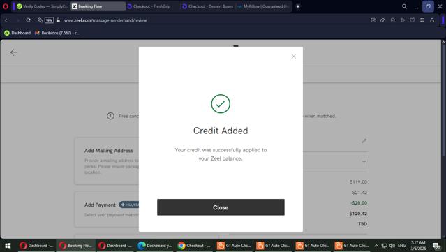 Zeel checkout page showing Zeel promo code box | Screenshot taken by SimplyCodes community member on Mar 6, 2025