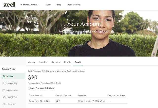 Zeel checkout page showing Zeel promo code box | Screenshot taken by SimplyCodes community member on Feb 18, 2025