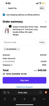 BLESSINGS coupon verification screenshot