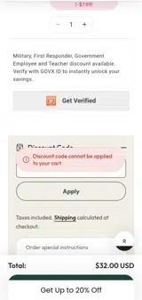 5LENU coupon verification screenshot