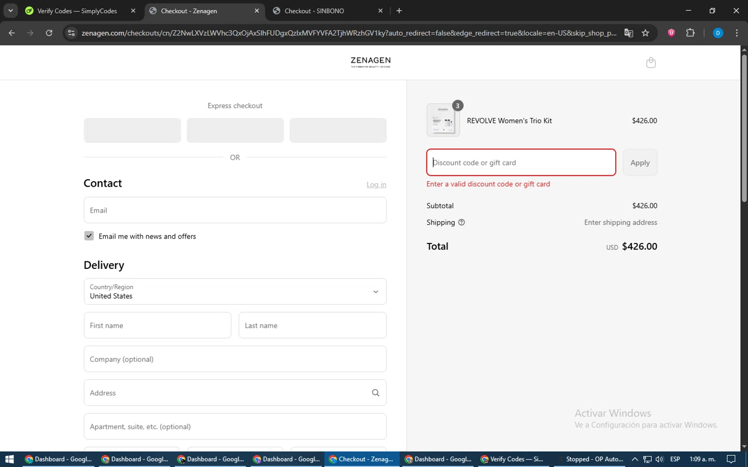 Zenagen coupon code screenshot showing code JERILYNN20 applied at Zenagen checkout page. Uploaded by SimplyCodes community member LegendaryWarden2503 on Jun 11, 2025