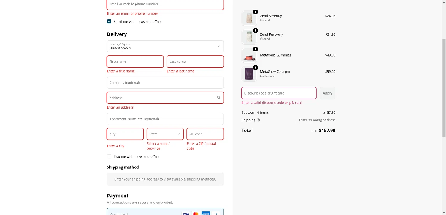 Zend Coffee promo code screenshot showing code KAT20 applied at Zend Coffee checkout page. Uploaded by SimplyCodes community member PromoElite4745 on Sep 30, 2025