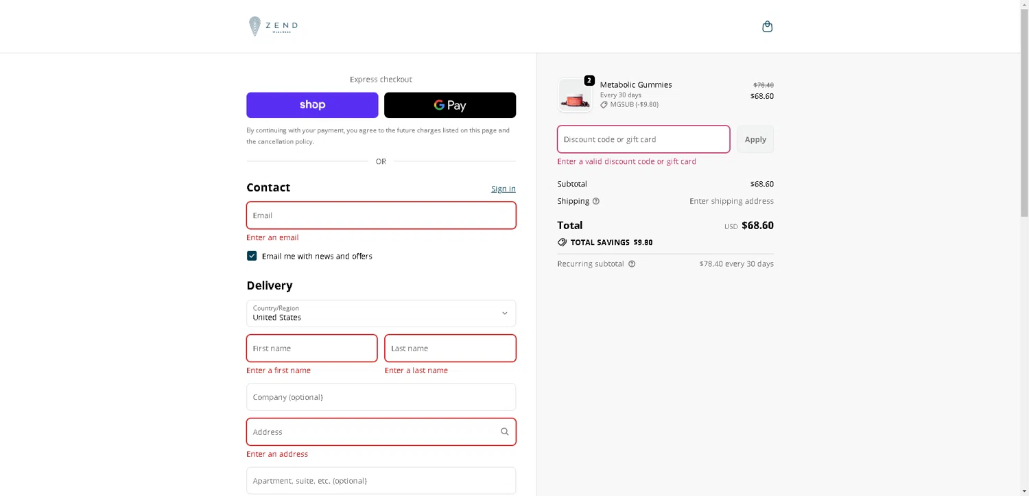 Zend Coffee promo code screenshot showing code BRITTNEY20 applied at Zend Coffee checkout page. Uploaded by SimplyCodes community member ValueWarden2887 on Sep 30, 2025