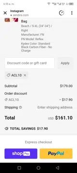 Acl10 coupon verification screenshot