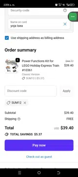 Zene Bricks coupon verification screenshot