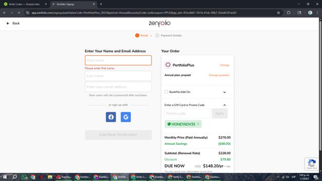 Zenfolio checkout page showing Zenfolio coupon code box | Screenshot taken by SimplyCodes community member on Jul 1, 2025