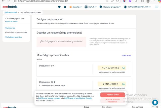ZenHotels checkout page showing ZenHotels promo code box | Screenshot taken by SimplyCodes community member on Aug 26, 2025