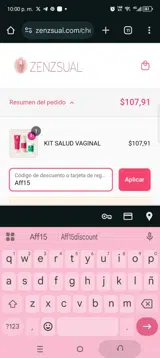 Aff15 coupon verification screenshot