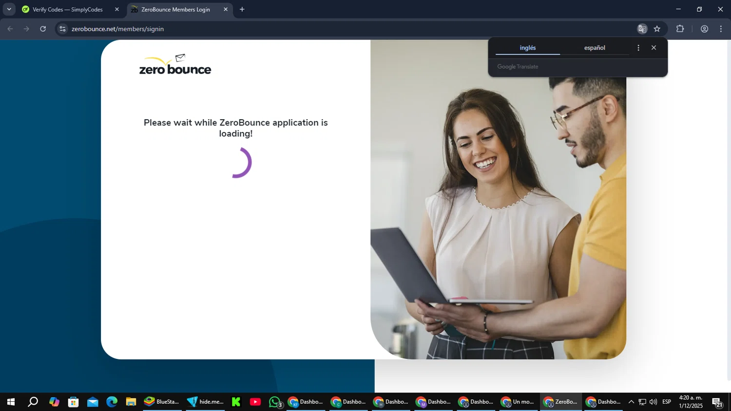 ZeroBounce coupon code screenshot showing code G2PAYG10 applied at ZeroBounce checkout page. Uploaded by SimplyCodes community member RebateCaptain6440 on Dec 1, 2025