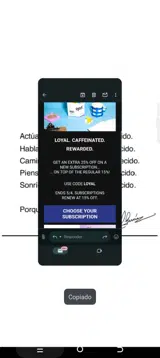 LOYAL coupon verification screenshot