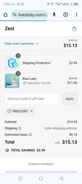 TRIXZ2007 coupon verification screenshot