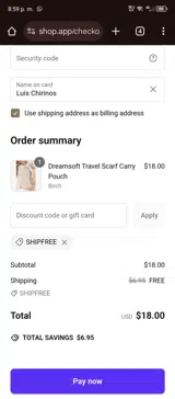 Shipfree coupon verification screenshot