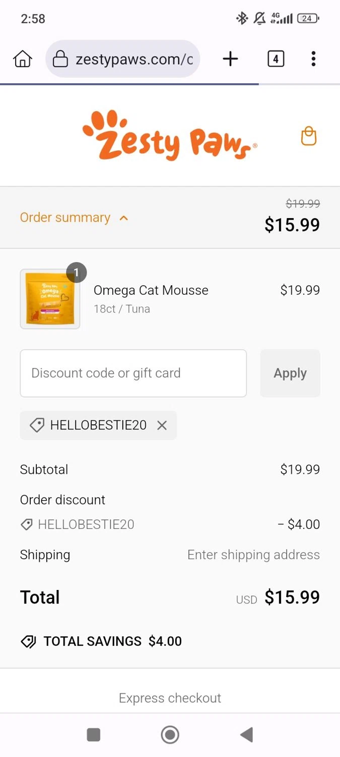 Zesty Paws Coupons 20 Off December 2024