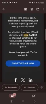 Back15 coupon verification screenshot
