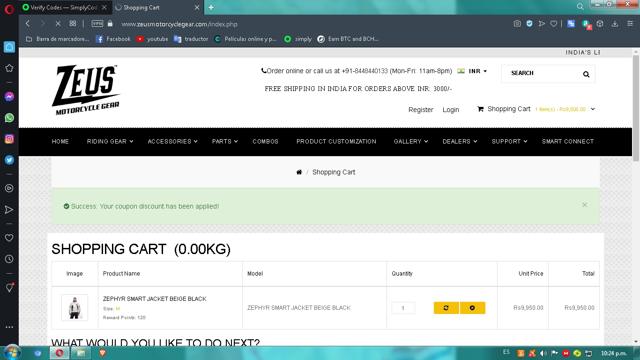 Zeus checkout page showing Zeus promo code box | Screenshot taken by SimplyCodes community member on Dec 14, 2020