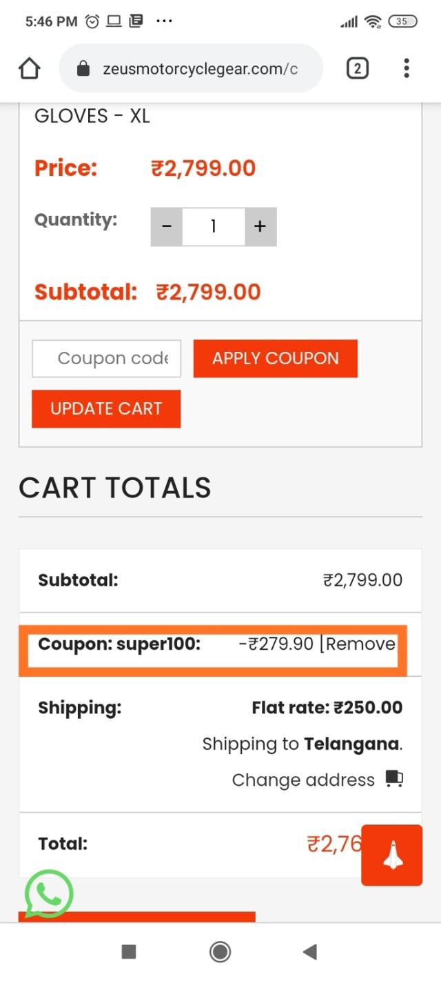 Zeus checkout page showing Zeus promo code box | Screenshot taken by SimplyCodes community member on Jan 21, 2021