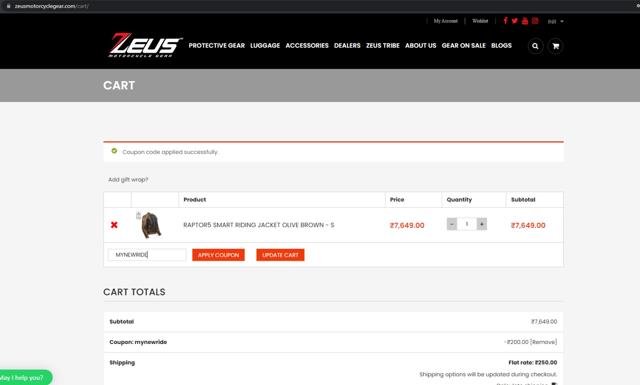 Zeus checkout page showing Zeus promo code box | Screenshot taken by SimplyCodes community member on Aug 10, 2021