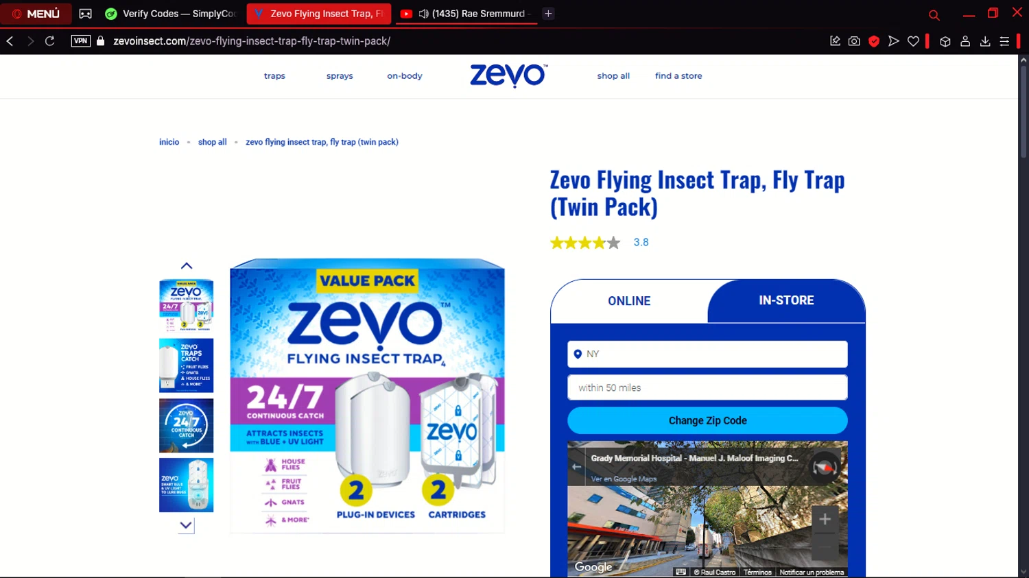 Zevo Insect discount code screenshot showing code flyback10 applied at Zevo Insect checkout page. Uploaded by SimplyCodes community member jdecxxx on Feb 26, 2025