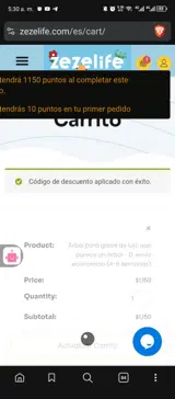 10TACI coupon verification screenshot