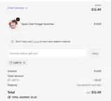 Cart15 coupon verification screenshot