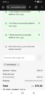 WATKINS20 coupon verification screenshot